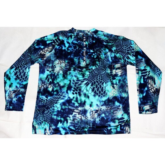 Huk Performance Fabrics Men's Long Sleeve Crew Neck Fishing Scales Shirt Size XL - Picture 3 of 7